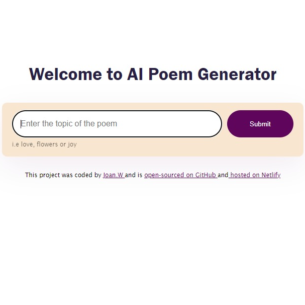 Poem generator preview