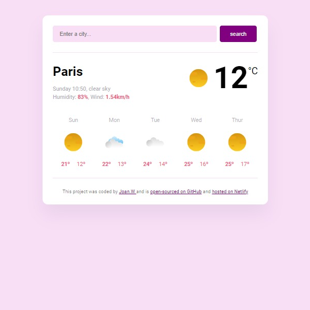 weather app preview